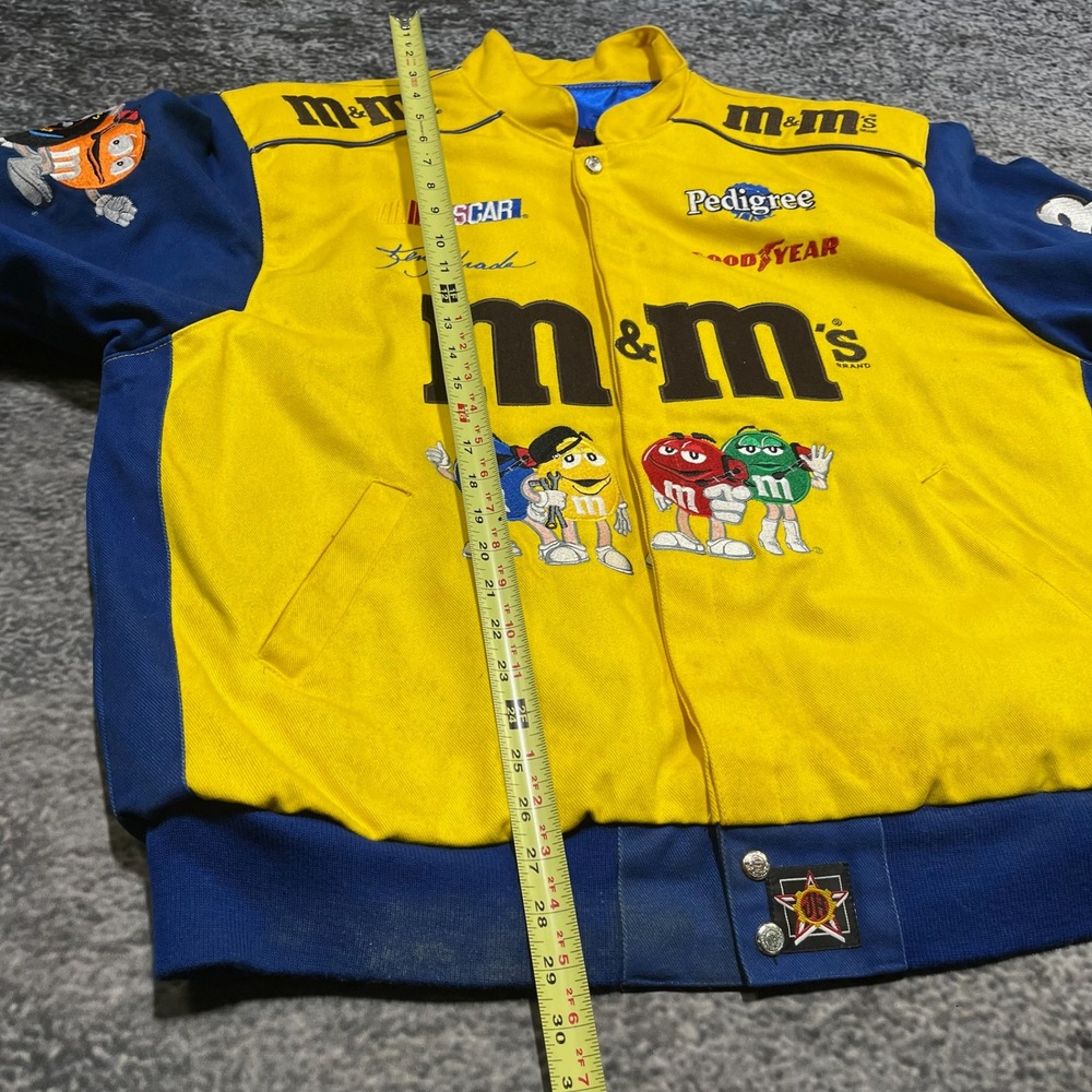 Vintage M&M Racing JH Design NASCAR Jacket Mens XL Yellow Blue 90s Embroidered - Picture 15 of 15
